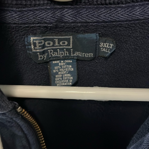 Polo by Ralph Lauren zip-up hoodie. Navy Blue. Size 3XLT - Picture 2 of 11